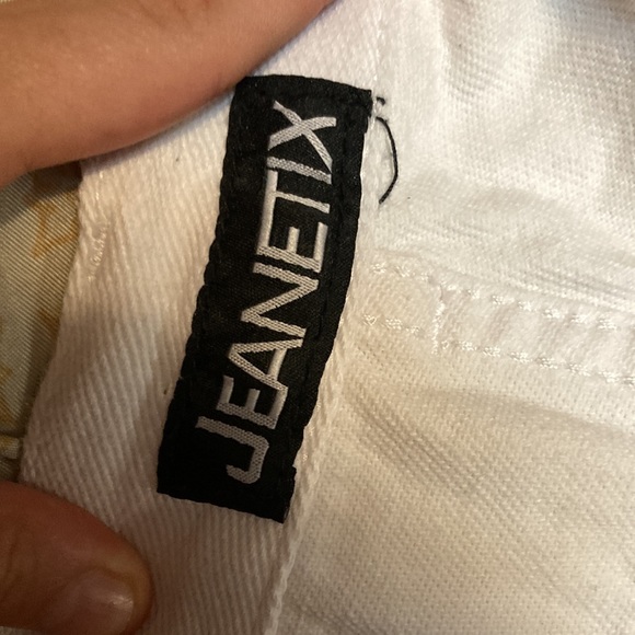 Silver splashed White jeans - Picture 2 of 4